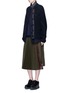 Figure View - Click To Enlarge - SACAI - Mix knit felted wool blend layered coat