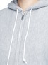 Detail View - Click To Enlarge - SACAI - Wool-cashmere knit back zip-up jersey hoodie