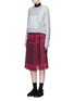Figure View - Click To Enlarge - SACAI - Wool-cashmere patchwork cotton blend sweatshirt