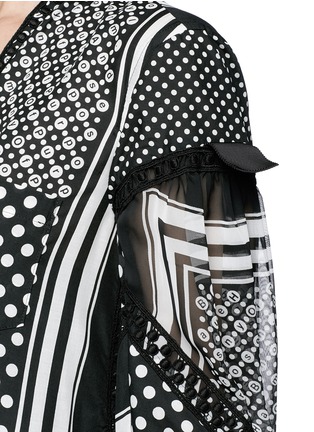 Detail View - Click To Enlarge - SACAI - Dot scarf print neck tie flare dress