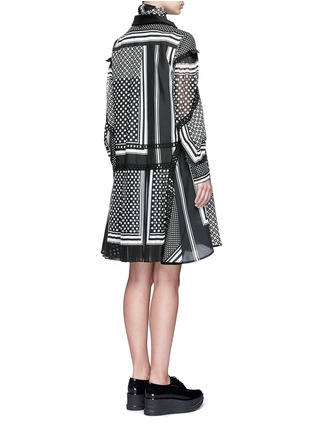 Back View - Click To Enlarge - SACAI - Dot scarf print neck tie flare dress
