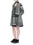 Figure View - Click To Enlarge - SACAI - Dot scarf print neck tie flare dress