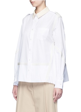 Front View - Click To Enlarge - SACAI - Side pleat webbing strap shirt