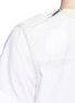 Detail View - Click To Enlarge - SACAI - Herringbone trim velvet neck pleat poplin top