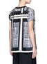 Back View - Click To Enlarge - SACAI - Grid check stud trim pleated top