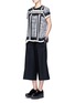 Figure View - Click To Enlarge - SACAI - Grid check stud trim pleated top