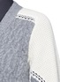 Detail View - Click To Enlarge - SACAI - Lace trim panelled wool drawstring cardigan
