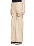 Front View - Click To Enlarge - SACAI - Strap cotton gabardine flared pants