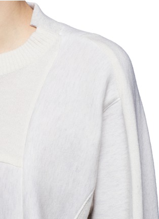 Detail View - Click To Enlarge - SACAI - Wool-cashmere patchwork cotton blend sweatshirt