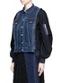 Front View - Click To Enlarge - SACAI - Denim front flannel jacket