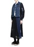 Figure View - Click To Enlarge - SACAI - Denim front flannel jacket