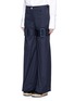 Front View - Click To Enlarge - SACAI - Strap gabardine flared pants