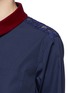 Detail View - Click To Enlarge - SACAI - Guipure lace back velvet collar shirt