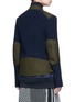 Back View - Click To Enlarge - SACAI - Double layer rib knit and nylon biker jacket