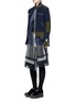 Figure View - Click To Enlarge - SACAI - Double layer rib knit and nylon biker jacket
