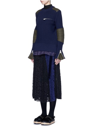 Figure View - Click To Enlarge - SACAI - Back split rib knit sweater