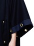 Detail View - Click To Enlarge - SACAI - Grommet trim belted wool poncho