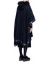 Back View - Click To Enlarge - SACAI - Grommet trim belted wool poncho