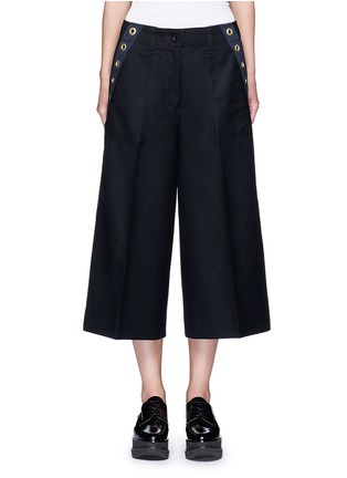 Main View - Click To Enlarge - SACAI - Grommet trim wool flannel culottes