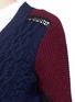 Detail View - Click To Enlarge - SACAI - Lace trim panelled wool drawstring cardigan