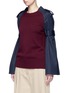 Front View - Click To Enlarge - SACAI - Strap raglan sleeve wool top