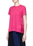 Front View - Click To Enlarge - SACAI - Guipure lace back T-shirt
