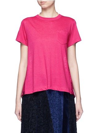 Main View - Click To Enlarge - SACAI - Guipure lace back T-shirt