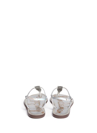 Back View - Click To Enlarge - SAM EDELMAN - 'Gigi' holographic T-strap flat sandals