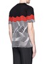 Back View - Click To Enlarge - NEIL BARRETT - Angular stripe knit top