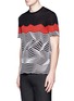 Front View - Click To Enlarge - NEIL BARRETT - Angular stripe knit top