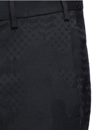 Detail View - Click To Enlarge - NEIL BARRETT - Keffiyeh check camouflage jacquard wool blend tuxedo pants