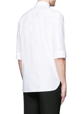 Back View - Click To Enlarge - NEIL BARRETT - Three quarter sleeve cotton poplin shirt