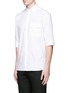 Front View - Click To Enlarge - NEIL BARRETT - Three quarter sleeve cotton poplin shirt