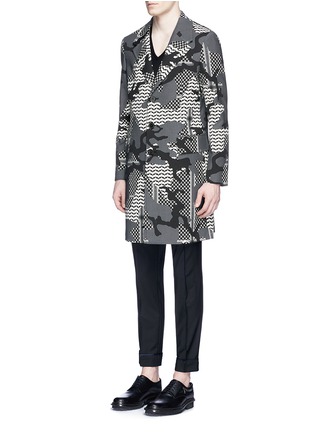 Figure View - Click To Enlarge - NEIL BARRETT - Keffiyeh check camouflage jacquard coat