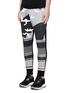 Front View - Click To Enlarge - NEIL BARRETT - Keffiyeh wave camouflage bonded jersey jogging pants
