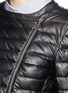 Detail View - Click To Enlarge - MONCLER - 'Palomete' asymmetric zip padded leather jacket