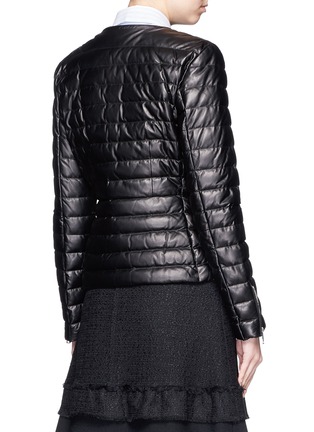 Back View - Click To Enlarge - MONCLER - 'Palomete' asymmetric zip padded leather jacket