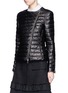 Front View - Click To Enlarge - MONCLER - 'Palomete' asymmetric zip padded leather jacket