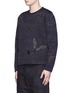 Front View - Click To Enlarge - VALENTINO GARAVANI - 'Camubutterfly Noir' embroidery appliqué neoprene sweatshirt