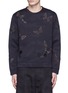Main View - Click To Enlarge - VALENTINO GARAVANI - 'Camubutterfly Noir' embroidery appliqué neoprene sweatshirt
