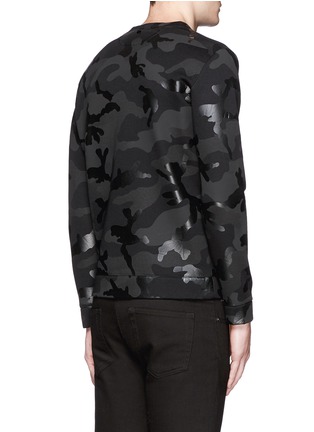 Back View - Click To Enlarge - VALENTINO GARAVANI - Sealed camouflage print bonded jersey sweatshirt