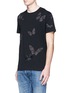 Front View - Click To Enlarge - VALENTINO GARAVANI - 'Camubutterfly Noir' embroidery appliqué T-shirt