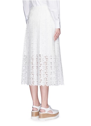 Back View - Click To Enlarge - SACAI - Pleat underlay star lace side split skirt