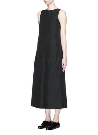 Back View - Click To Enlarge - SONG FOR THE MUTE - Foldover front cotton-silk culotte jumpsuit