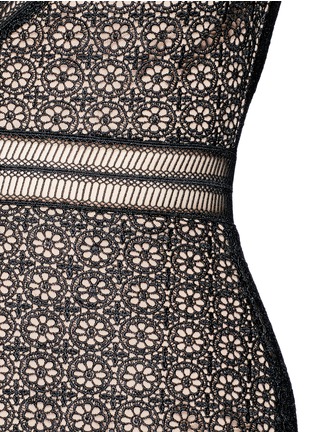 Detail View - Click To Enlarge - SELF-PORTRAIT - Lace-up peplum midi dress