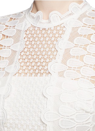 Detail View - Click To Enlarge - SELF-PORTRAIT - Sculptured teardrop lace peplum dress