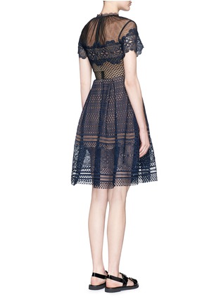 Back View - Click To Enlarge - SELF-PORTRAIT - 'Felicia' circle lace skater dress