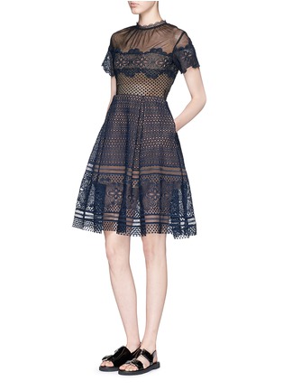 Figure View - Click To Enlarge - SELF-PORTRAIT - 'Felicia' circle lace skater dress