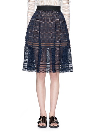 Main View - Click To Enlarge - SELF-PORTRAIT - 'Sofia' circle lace midi skirt