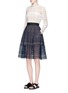 Figure View - Click To Enlarge - SELF-PORTRAIT - 'Sofia' circle lace midi skirt